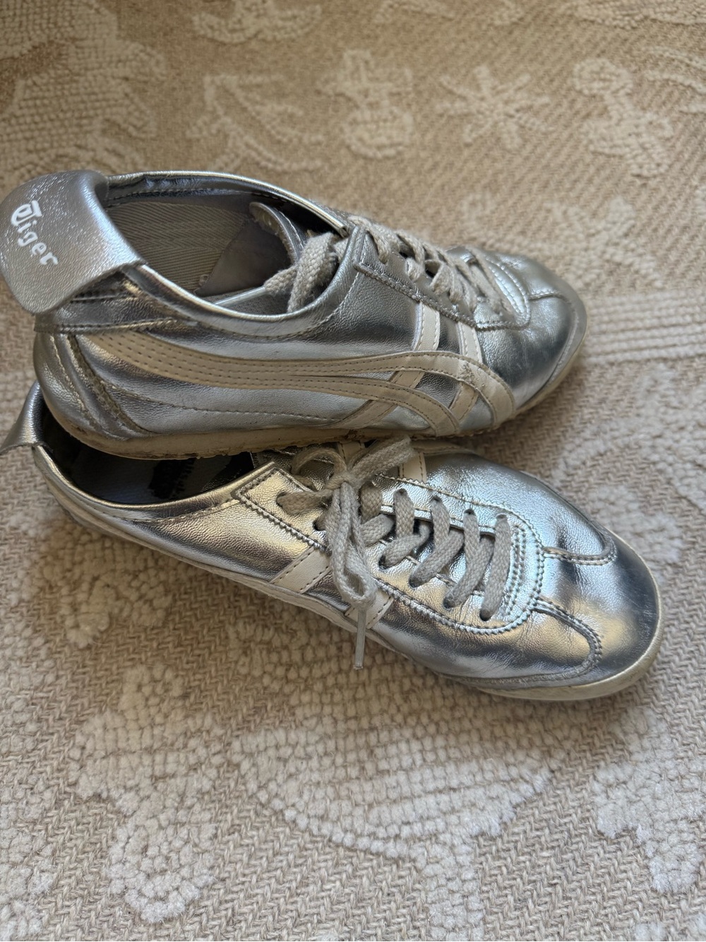 silver onitsuka tiger mexico 66 sneakers - Picture 4 of 6